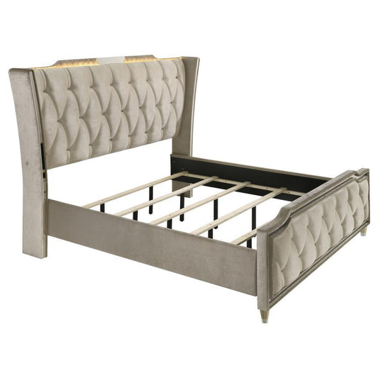 Lorient - LED Upholstered Bed Upholstered Beds by Coaster Fine Furniture - Walls Furniture & Mattress