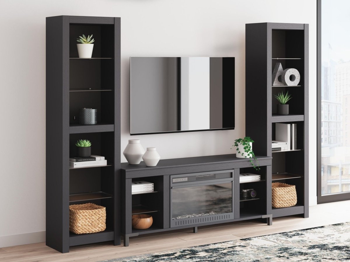 Cayberry - 3-Piece Entertainment Center With Electric Fireplace - Black Entertainment Centers by Signature Design by Ashley® - Walls Furniture & Mattress
