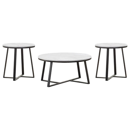 Hugo - Faux Marble Coffee Table Set Table Sets by Coaster Fine Furniture - Walls Furniture & Mattress