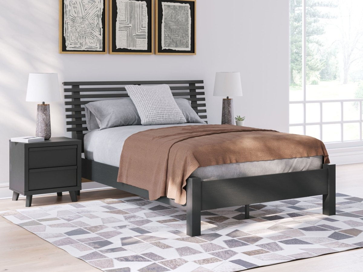 Danziar - Slat Panel Bed With Low Footboard Panel Beds by Signature Design by Ashley® - Walls Furniture & Mattress
