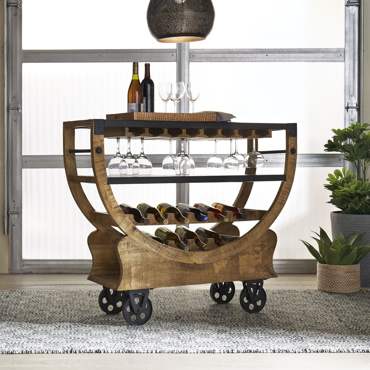 Danley - Accent Bar Trolley - Light Brown Bar Carts by Liberty Furniture - Walls Furniture & Mattress