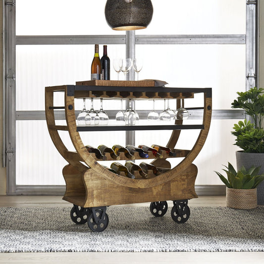 Danley - Accent Bar Trolley - Light Brown Bar Carts by Liberty Furniture - Walls Furniture & Mattress