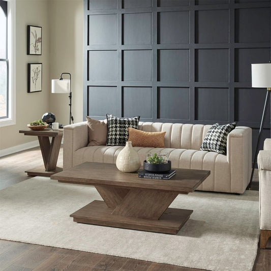 Aspen Sky - 3 Piece Table Set - Weathered Saddle Brown Table Sets by Liberty Furniture - Walls Furniture & Mattress