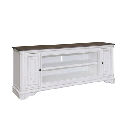 Fireplace TV Consoles - 82" Fireplace TV Console FTS - Brown Fireplace TV Stands by Liberty Furniture - Walls Furniture & Mattress