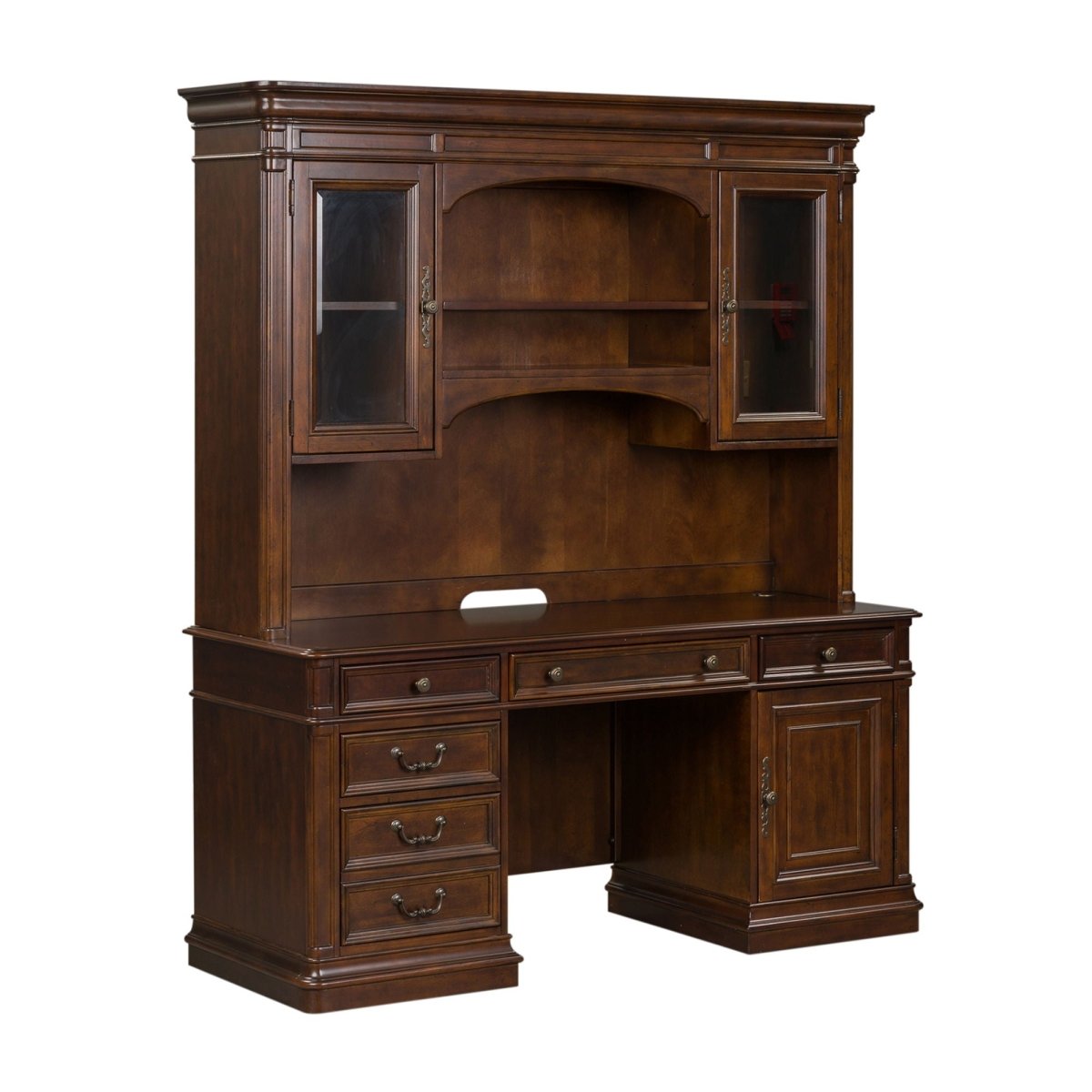 Brayton Manor - 5 Piece Home Office Jr Executive Set - Dark Brown 5 Piece Home Office Sets by Liberty Furniture - Walls Furniture & Mattress