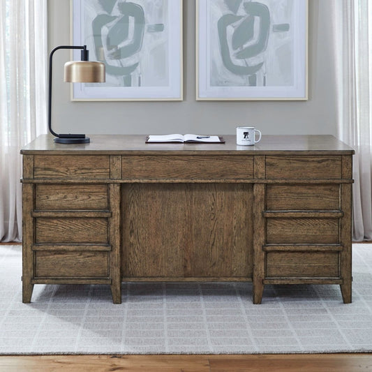 Carolina Park - Jr Executive Desk - Brown Executive Desks by Liberty Furniture - Walls Furniture & Mattress