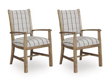 Ridgester - Dining Upholstered Arm Chair (Set of 2) - Light Brown Chair Sets by Benchcraft® - Walls Furniture & Mattress
