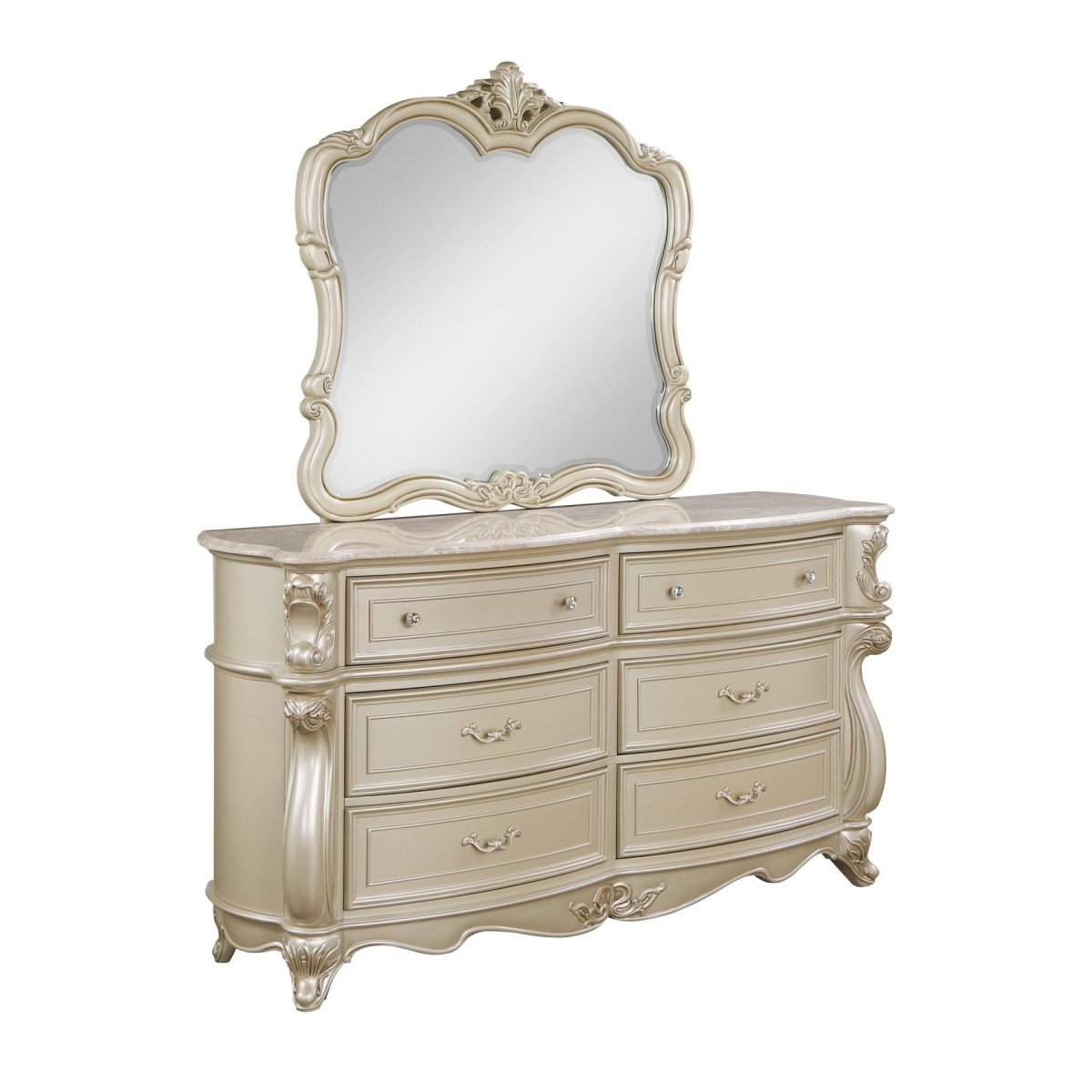 Monique - Dresser With Marble Top - Champagne in Kokomo, IN