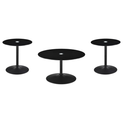 Ganso - Round Glass Top Coffee And End Table Set Table Sets by Coaster Fine Furniture - Walls Furniture & Mattress