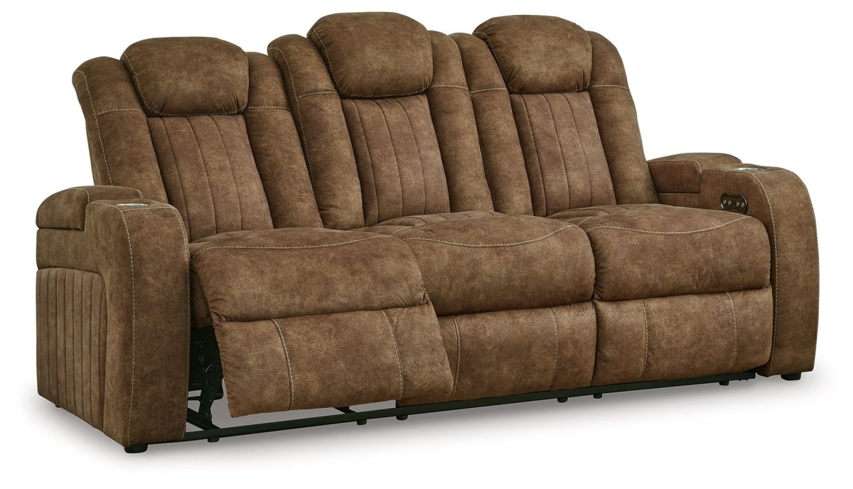 Wolfridge - 2 Pc. - Power Reclining Sofa, Power Reclining Loveseat With Console - Brindle Reclining Sofas & Loveseats by Signature Design by Ashley® - Walls Furniture & Mattress