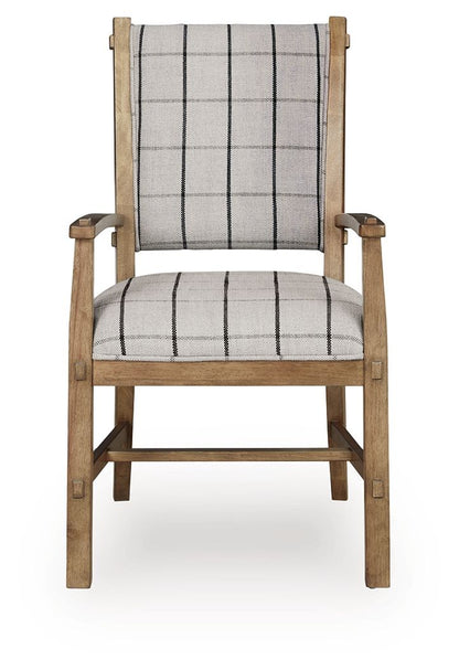 Ridgester - Dining Upholstered Arm Chair (Set of 2) - Light Brown Chair Sets by Benchcraft® - Walls Furniture & Mattress