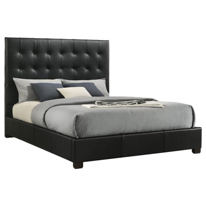 Medley - Genuine Leather Platform Bed Upholstered Beds by Coaster Fine Furniture - Walls Furniture & Mattress