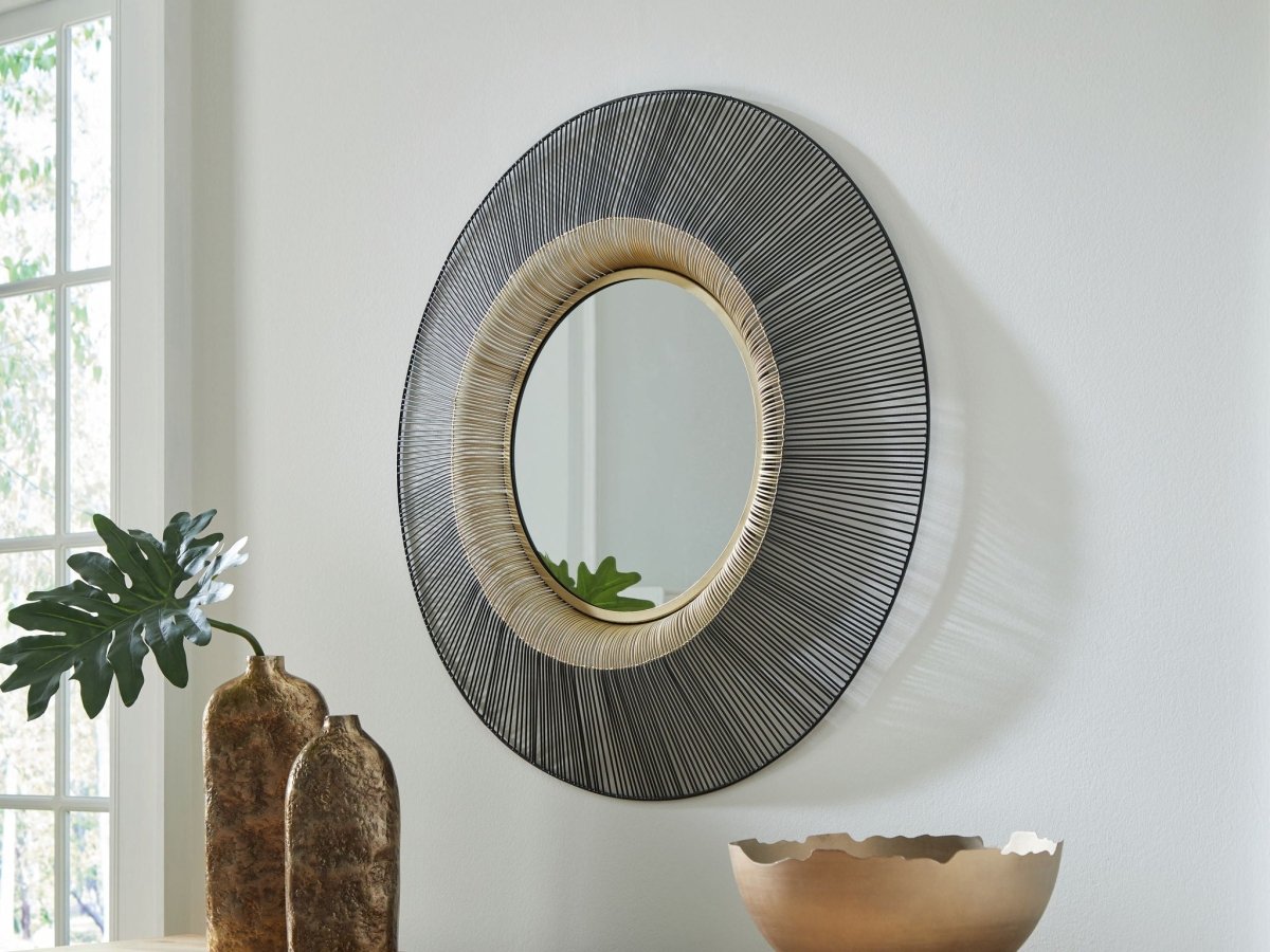 Dallmen - Black / Gold Finish - Accent Mirror Accent Mirrors by Signature Design by Ashley® - Walls Furniture & Mattress