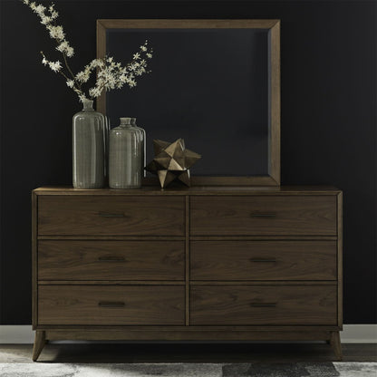 Century Modern - Dresser & Mirror - Walnut Dresser & Mirror by Liberty Furniture - Walls Furniture & Mattress