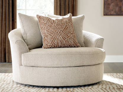 Steelwater Retreat - Oversized Swivel Accent Chair - Latte Swivel Chairs by Benchcraft® - Walls Furniture & Mattress