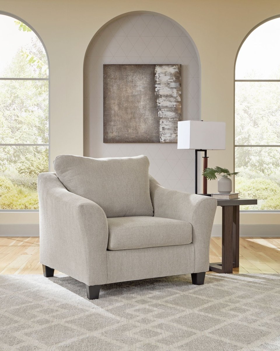 Willarae - 2 Pc. - Chair And A Half, Ottoman - Taupe Stationary Chair & Ottoman by Benchcraft® - Walls Furniture & Mattress