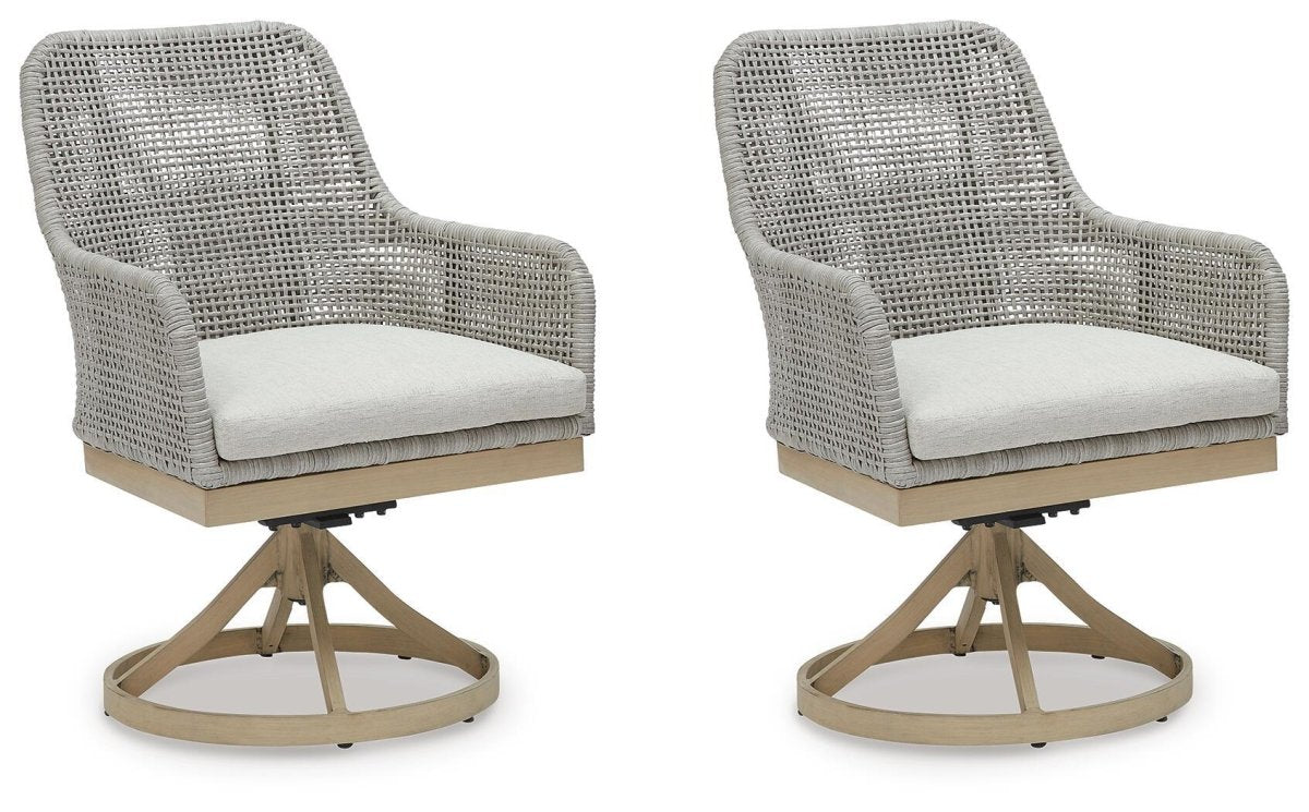Seton Creek - Swivel Chair With Cushion (Set of 2) - Gray Chair Sets by Signature Design by Ashley® - Walls Furniture & Mattress