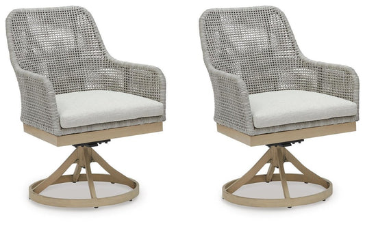 Seton Creek - Swivel Chair With Cushion (Set of 2) - Gray Chair Sets by Signature Design by Ashley® - Walls Furniture & Mattress