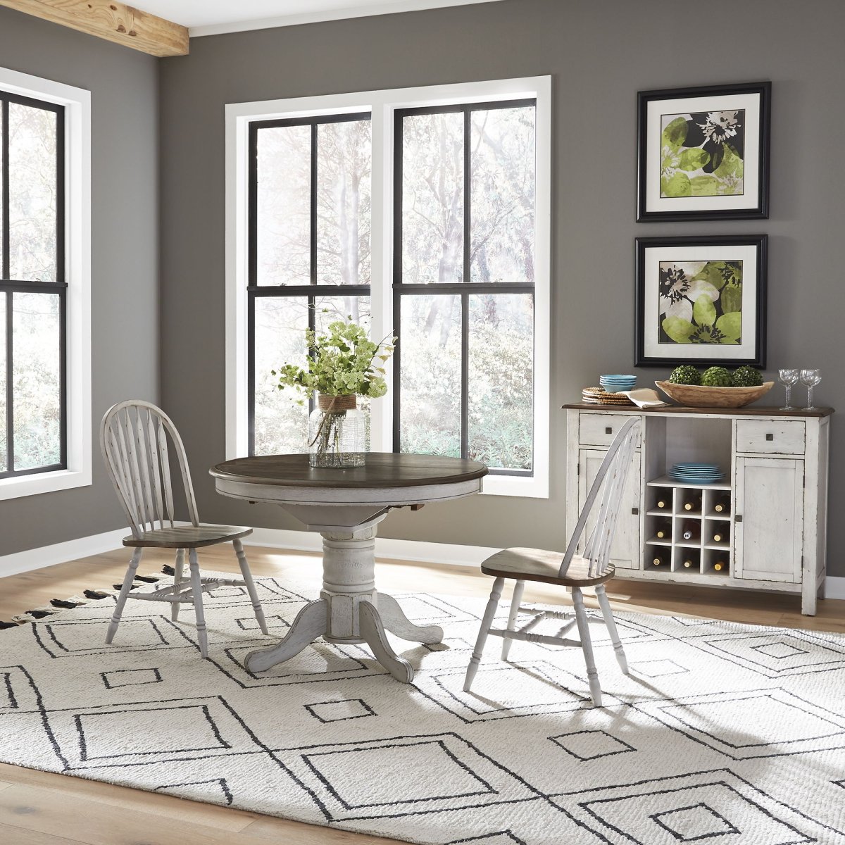 Carolina Crossing - Pedestal Table Set 3 Piece Dining Room Sets by Liberty Furniture - Walls Furniture & Mattress