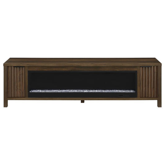Carey - 79" TV Stand Fireplace Media Console - Dark Pine Fireplace TV Stands by Coaster Fine Furniture - Walls Furniture & Mattress