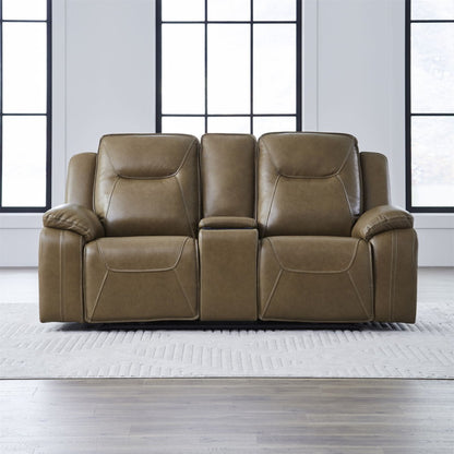 Callihan - Loveseat With Console P3 & ZW - York Butternut Reclining Loveseats by Liberty Furniture - Walls Furniture & Mattress