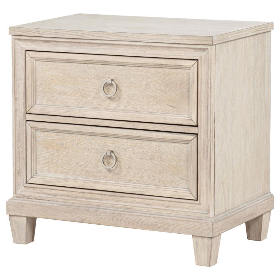 Pembroke - 2 - Drawer Nightstand Bedside Table - Washed Oak Accent Nightstands by Coaster Fine Furniture - Walls Furniture & Mattress