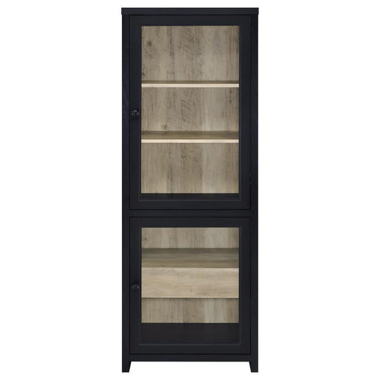 Denison - 67" 2 - Door Media Tower Storage Cabinet - Black Piers by Coaster Fine Furniture - Walls Furniture & Mattress