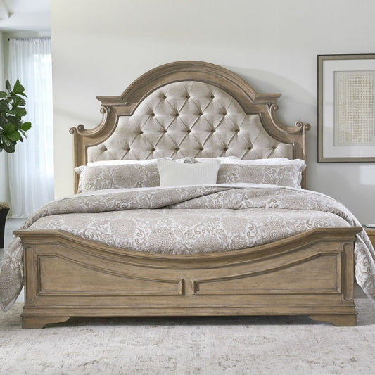 Magnolia Manor - California King Upholstered Bed - Weathered Bisque Upholstered Beds by Liberty Furniture - Walls Furniture & Mattress