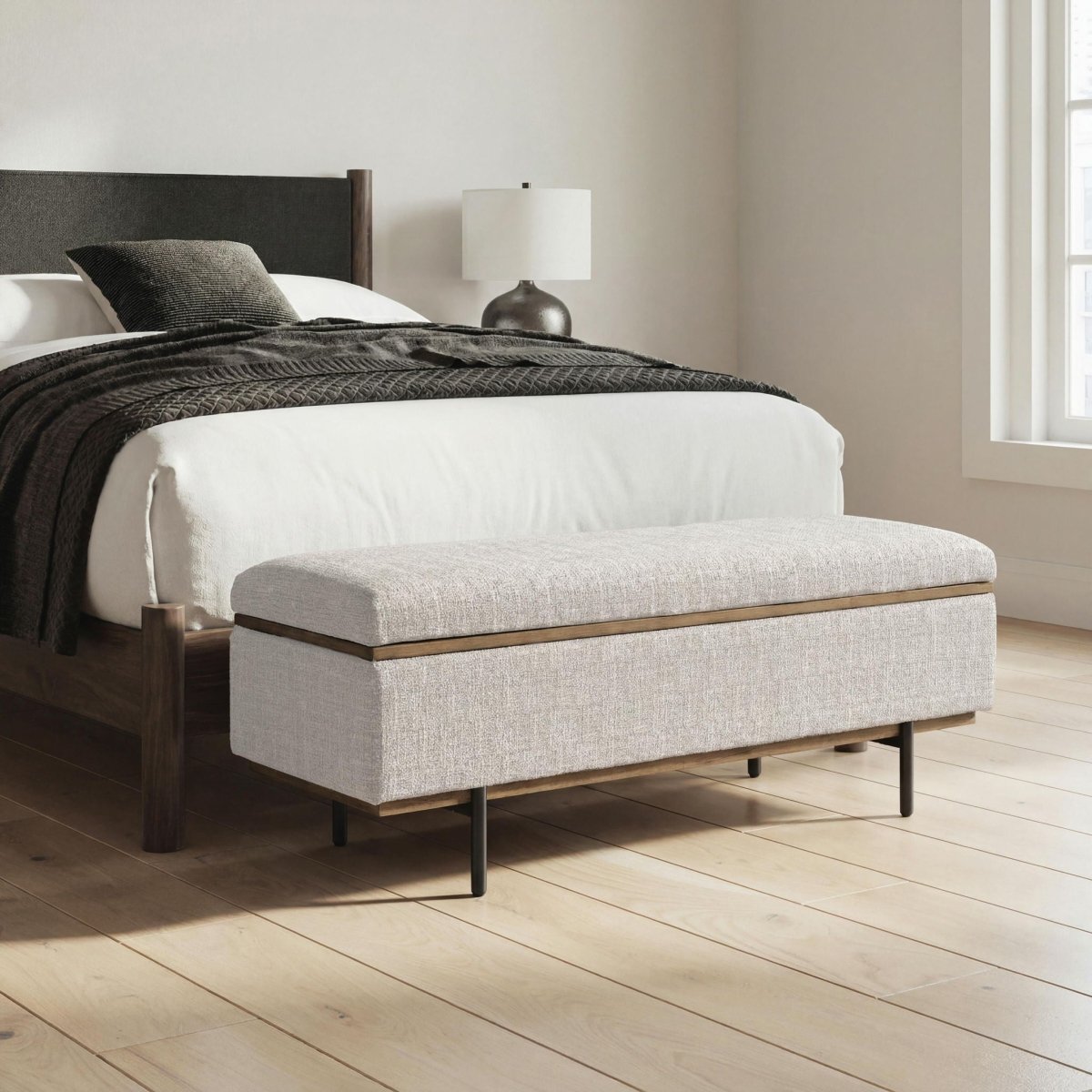 Dettaford Next-Gen Nuvella - Storage Bench - Stone Storage Benches by Signature Design by Ashley® - Walls Furniture & Mattress