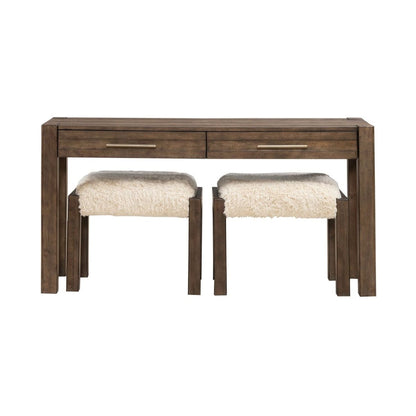 Broadmore - 3 Piece Table Set (1 Console Table 2 Console Stools) - Brown 3 Piece Living Room Sets by Liberty Furniture - Walls Furniture & Mattress