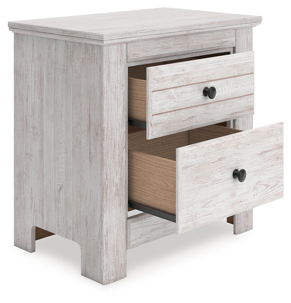 Makidern - Two Drawer Night Stand Nightstands w/ Charging Stations by Signature Design by Ashley® - Walls Furniture & Mattress