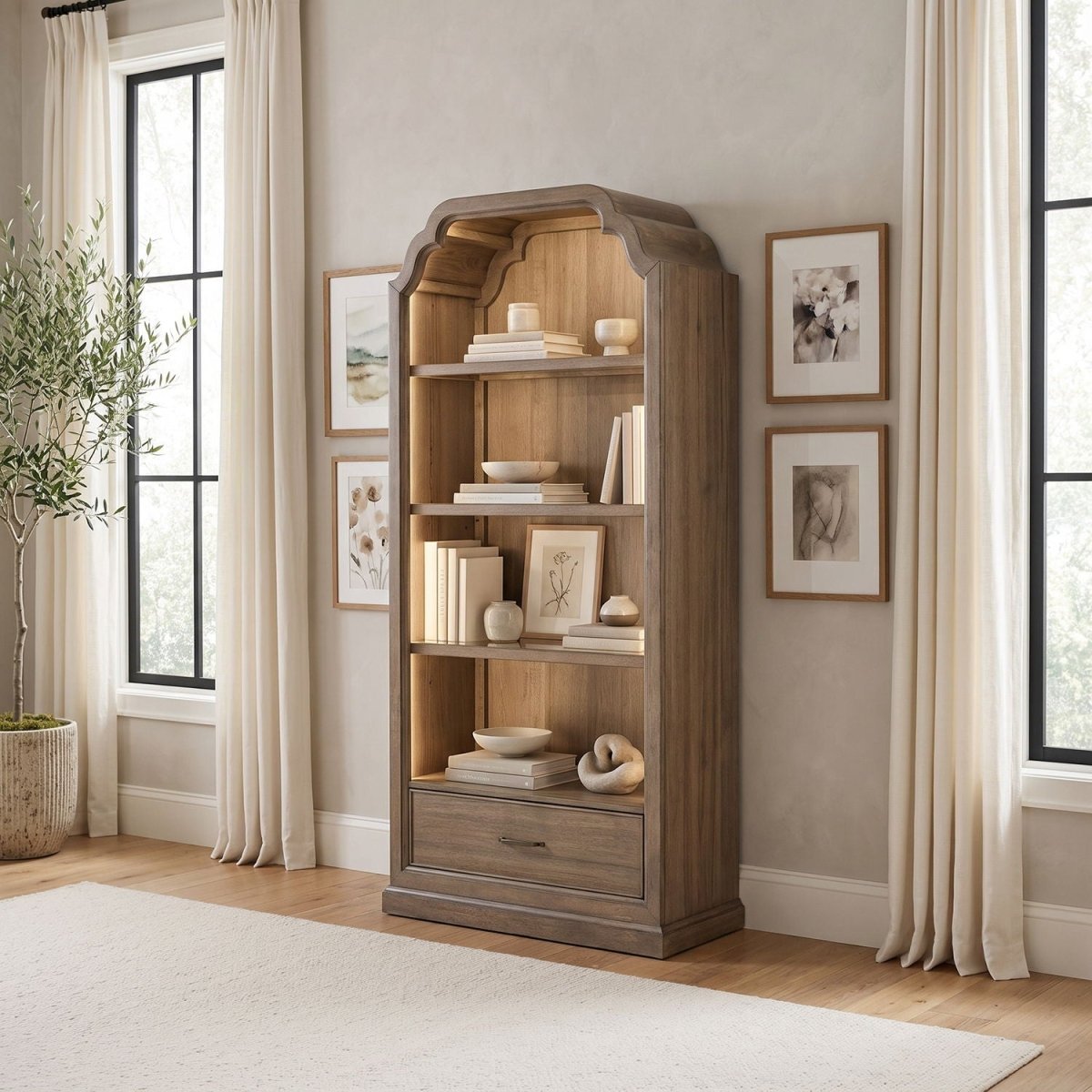 Hickory Grove - Display Cabinet - Heirloom Brown Display Cabinets by Liberty Furniture - Walls Furniture & Mattress