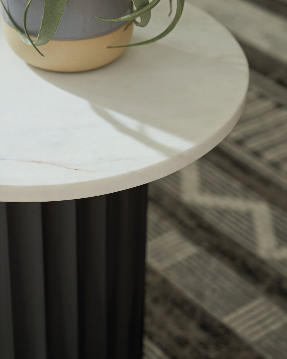 Wainstone - Black / White - Accent Table Accent Tables by Signature Design by Ashley® - Walls Furniture & Mattress