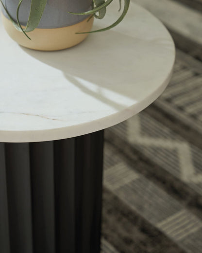 Wainstone - Black / White - Accent Table Accent Tables by Signature Design by Ashley® - Walls Furniture & Mattress