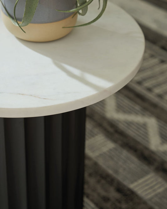 Wainstone - Black / White - Accent Table Accent Tables by Signature Design by Ashley® - Walls Furniture & Mattress