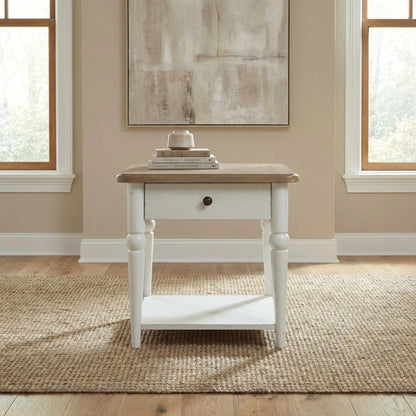 Turnberry Park - Rectangular End Table - Washed White End Tables by Liberty Furniture - Walls Furniture & Mattress