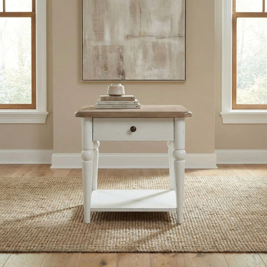 Turnberry Park - Rectangular End Table - Washed White End Tables by Liberty Furniture - Walls Furniture & Mattress