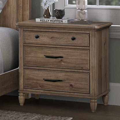 Hickory Grove - Nightstand With Charging Station - Brown Nightstands w/ Charging Stations by Liberty Furniture - Walls Furniture & Mattress