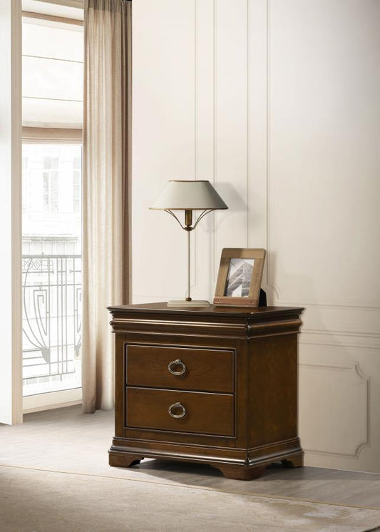 Garland - 3 - Drawer Nightstand Bedside Table - Brown Cherry Accent Nightstands by Coaster Fine Furniture - Walls Furniture & Mattress