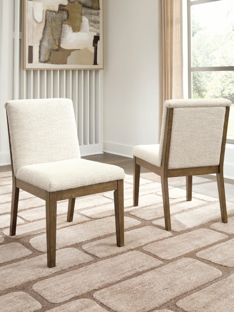 Marxmore - Dining Upholstered Side Chair (Set of 2) - Beige / Brown Chair Sets by Benchcraft® - Walls Furniture & Mattress