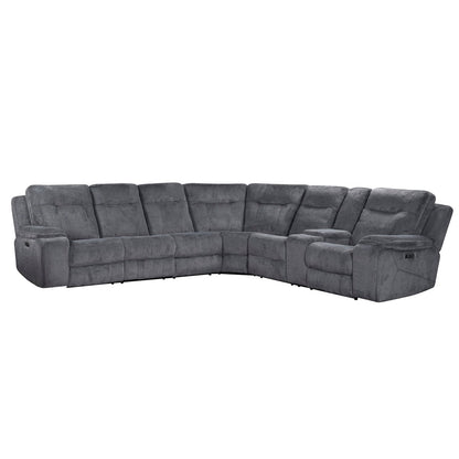 Teddy - 3 Piece Power Sectional - Gray Reclining Sectionals by New Classic - Walls Furniture & Mattress
