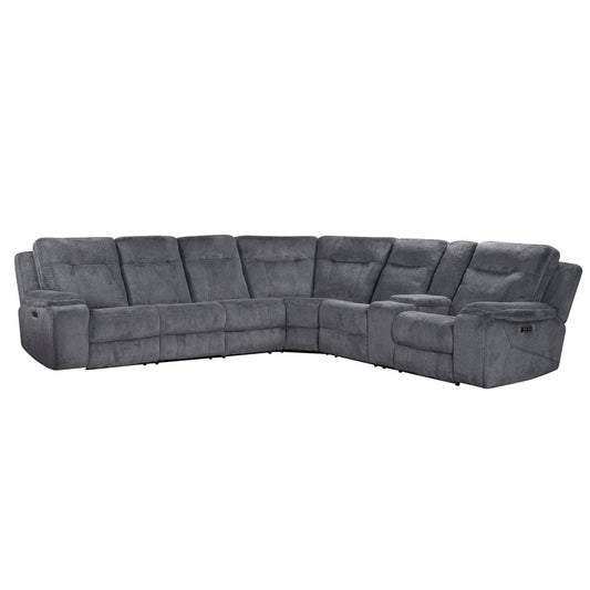 Teddy - 3 Piece Power Sectional - Gray Reclining Sectionals by New Classic - Walls Furniture & Mattress