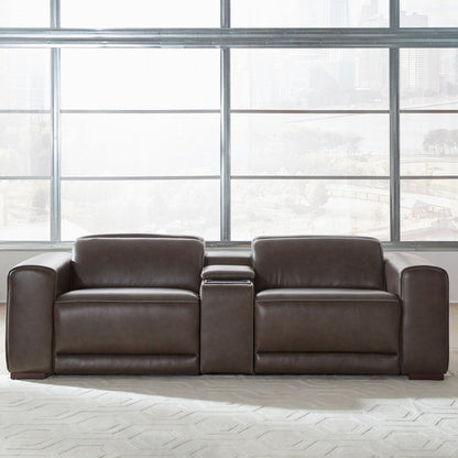 Deacon - 3 Piece Loveseat With Console - Boston Charcoal Leather Reclining Loveseats by Liberty Furniture - Walls Furniture & Mattress