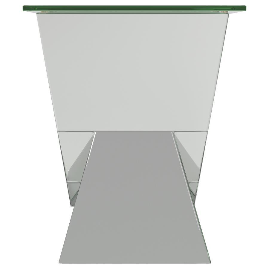 Taffeta - Glass Top Mirrored Acrylic Table End Tables by CoasterElevations - Walls Furniture & Mattress