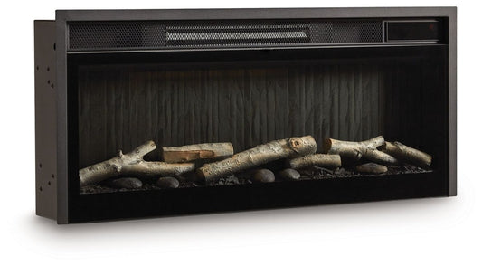 Entertainment Accessories - Black - Fireplace Insert With Faux Birch Log Set Fireplace Inserts by Signature Design by Ashley® - Walls Furniture & Mattress