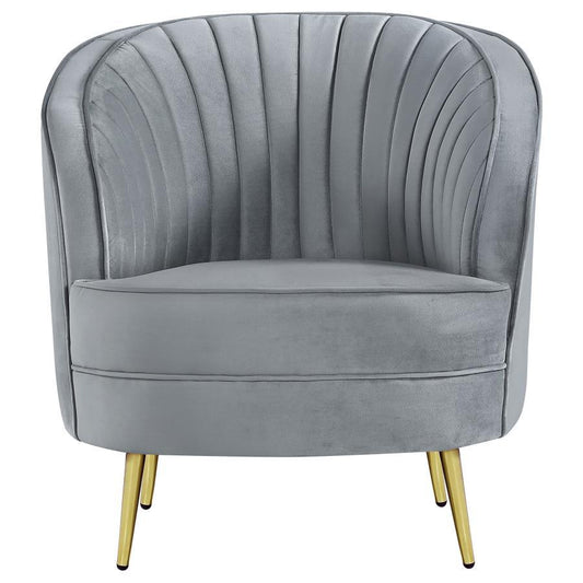 Sophia - Upholstered Channel Tufted Barrel Accent Chair Arm Chairs by CoasterEssence - Walls Furniture & Mattress