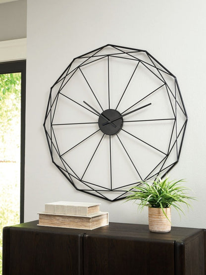 Arkthorne - Black - Wall Clock Wall Clocks by Signature Design by Ashley® - Walls Furniture & Mattress