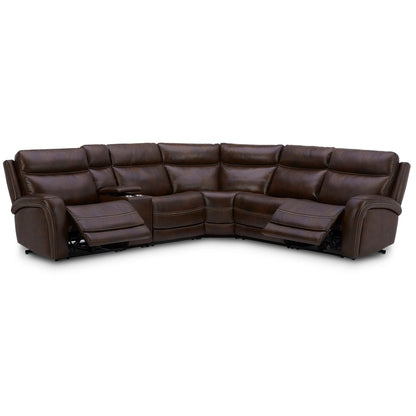 Blair - 6 Piece Sectional - Cognac Reclining Sectionals by Liberty Furniture - Walls Furniture & Mattress