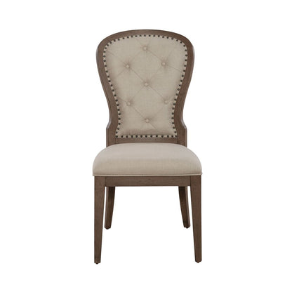 Americana Farmhouse - Upholstered Tufted Back Side Chair
