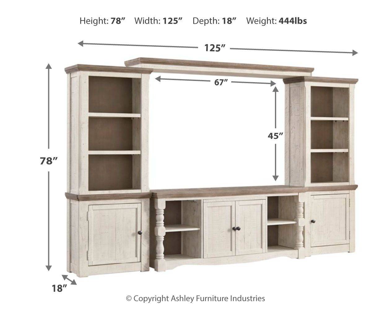 Havalance - 4 Pc. - Entertainment Center - 67" TV Stand - Brown / Beige Entertainment Centers by Signature Design by Ashley® - Walls Furniture & Mattress